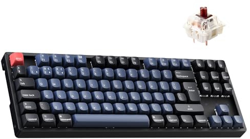Keychron K8 Pro Tenkeyless Wireless Mechanical Keyboard - Hot-swappable Gateron G Pro Brown Tactile Switch, Bluetooth/Wired QMK/VIA Programmable, RGB(UK Layout) Compatible with Mac Windows Linux