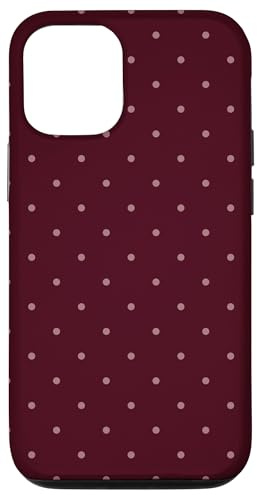 Mocha Cherry Polka Dots Summer Coquette Maroon Red Aesthetic Case for iPhone 12/12 Pro