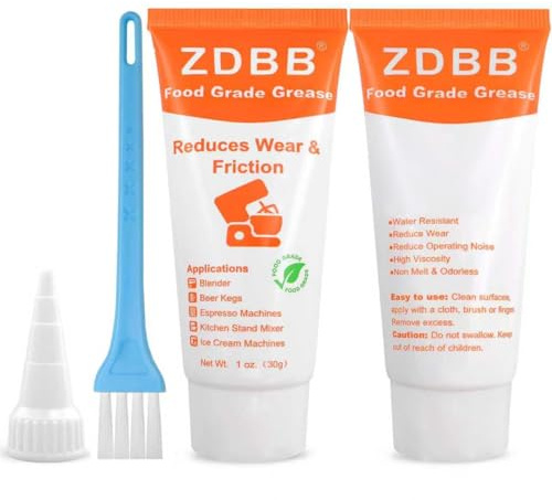 ZDBB Food Grade Grease Lubricant for Kitchen Mixer Food Service Equipment Lube Coffee Machine Grease for Soft Serve Machines Yogurt Ice Cream Machine, Prevent Wear and Rust, 1 oz 2-Pack