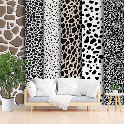 Wall Mural 350x256cm(W x H) 3D Effect Feature Wallpaper Painted Animal Leopard Print Roll Bathroom Wallpaper Waterproof Vintage Leopard Print Stick on Wallpapers for Cupboards Girls Room Wall Mural