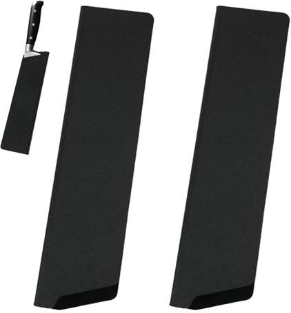 YcsRnn Knife Sheath Set, 2pcs 8 Inch Knife Covers with Felt Lining Universal Cover for Kitchen Knives, Protective Knife Sleeves and Guards, Durable Knife Sheaths for Chef Knives,(Black)