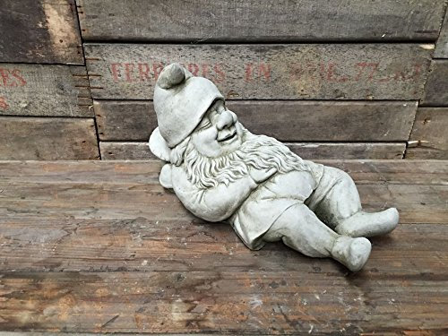 London Ornaments Lazy Gnome Garden Statue Made from Reconstituted Stone.