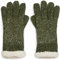 styleBREAKER warme Handschuhe mit Strass und Fleece, Winter Strickhandschuhe, Damen 09010010, Farbe:Oliv meliert (One Size)