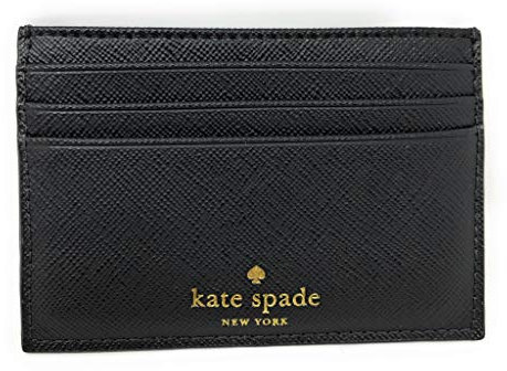 Kate Spade New York Graham Card Case Wallet (Greta Court WLRU5200 Black Glitter)