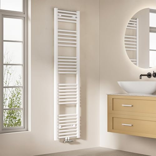 EMKE Badheizkörper 160x40 cm, Handtuchheizkörper Mittelanschluss Badheizkörper Handtuchhalter Handtuchwärmer Handtuchtrockner Handtuch Heizkörper Bad Handtuchheizung Weiß 547W