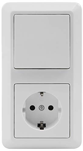 MC POWER - CUP - Wand Steckdosen und Schalter Set | Tür 2-fach | 3-teilig | weiß, poliert