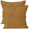 Encasa XO Chenille Kissenbezüge Set von 2 | Mustard - (16x16) (40x40 cm) | Dekorative Akzent Quadratische Wurfkissenbezüge Für Couch, Heimdekoration, Sofa