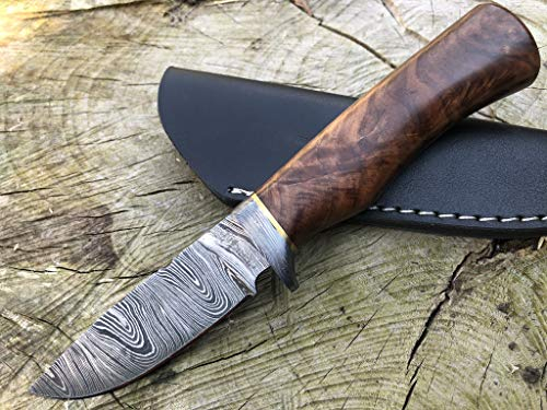 Perkin Coltello da caccia Damasco con coltello Sharpcraft a lama fodera SK600