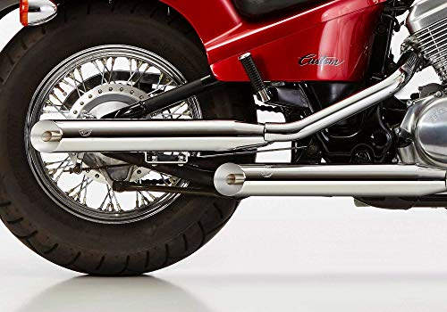 Auspuff kompatibel mit HONDA VT 600 C Shadow 1988-2000 PC21 FALCON Cromo Line 2 Schalldämpfer rechts in