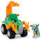 PAW PATROL Dino Rescue Rockys Basis Fahrzeug mit Rückzieh-Mechanismus, inklusive Hundefigur und Überraschungs-Dino, Spielzeug für Kinder ab 3 Jahren