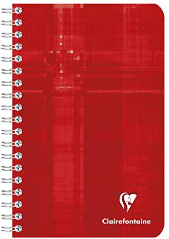 Clairefontaine 68681C - Packung mit 10 Notizbücher mit Spiralbindung, 11 x 17 cm, 90 g, 50 Blatt, französische Lineatur, farbig sortiert, 1 Pack