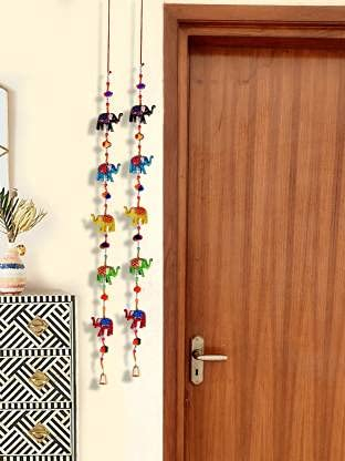 Sawcart Elephant Traditional Handicraft Hanging Pair, Ladi Decorative Toran, Latkan Rajasthani Gujarati Style for Home Decoration Wall & Main Door Gift for Home Decoration