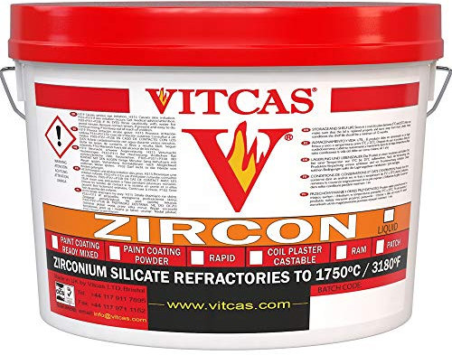 Vitcas 25kg Zircon Coil Plaster Castable- Fast Setting Repair Cement- Rapid Set Cement- Heat Resistant- Extra Rapid- Durable Repairs and Patching -Paint Coating