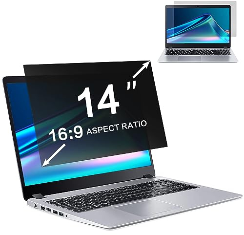 ZOEGAA Laptop Blickschutzfolie 14 Zoll 16:9, Anti Blaulicht Blendschutz Sichtschutzfolie, Abnehmbarer Sichtschutz Laptop Privacy Screen für Hp/Dell/Acer/Lenovo/ThinkPad/Asus