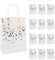 CJBIN Paper Party Bags, 30 Pieces Rose Gold Gift Bag Hen Party Bags Heart Bronzing Rose Gold White Kraft Paper Bags White Paper Bags with Handles for Party Celebrations, Birthday, Wedding