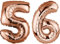 DekoRex Folienballon Rosegold 40cm Geburtstag Jubiläum Hochzeit Deko (Zahl 56)