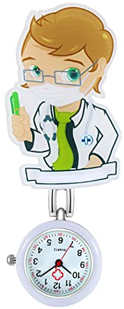 Avaner Krankenschwesternuhr Cartoon Design Taschenuhr, Schwesternuhr Krankenschwester Uhren mit Clip, Pflegeuhr FOB Analog Quarzwerk Ansteckuhr für Doktor Arzt Schwestern
