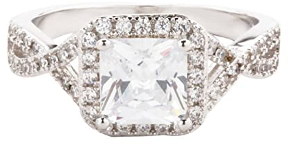 Musihy Ring Frauen, Verlobungsring Halo Ring Zirkonring Pavé Fassung Zirkonia Weiß Ringgröße 58 Pärchen Geschenke