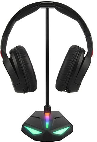 GEEKRIA ABS RGB Kopfhörer Ständer für Over-Ear-Kopfhörer, Gaming-Headset-Halter, Schreibtisch-Display-Aufhänger mit solider schwerer Basis, kompatibel mit Sennheiser 202 II, HD598, Sony MDR7506