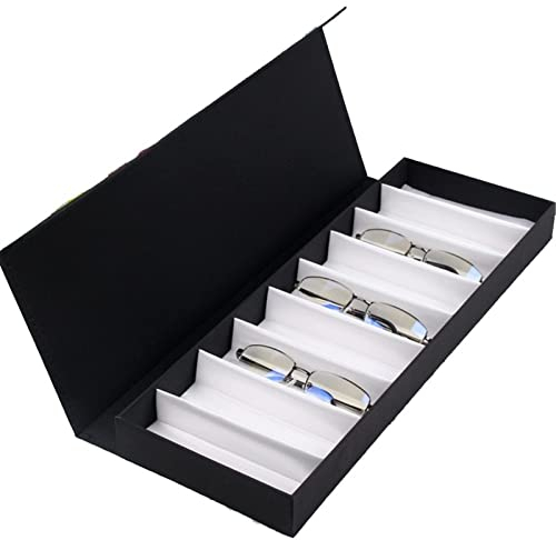 Brillenbox Brillenaufbewahrung Brillenpräsentation Startseite Sonnenbrillen Storage Box Organizer 9 Slots Brillen-Anzeigen-Behälter-Kasten Lesebrille Showcase Halter Präsentation Haushalt Dekoration A