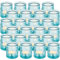 Glasseam Teelichthalter Glas Teelichtgläser Vintage Kerzenhalter: 24 Stück Kerzengläser Set Blau Klein Teelichtglas Teelichter Gläser Kerzenglas für Teelicht Kerzen Weihnachten Hochzeit Tisch Deko