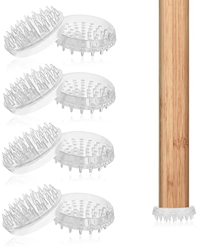 Grevosea 8 Pieces Carpet Protectors Spiked Caster Cups Round Furniture Coasters for Carpet Clear Plastic Furniture Caster Cups for Sofas Chairs Tables Desks and Other Furniture