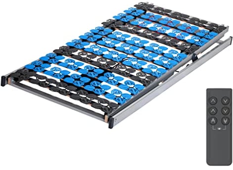 CubeSleep Cloud Anti-Reflux Tellerfeder Motor-Lattenrost | Funkfernbedienung | elektrisch verstellbar mit verstellbarem Rücken | 7 Zonen | Made in Germany (elektrisch verstellbar, 90 x 200 cm)