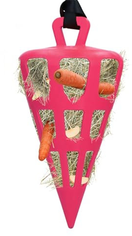 Holland Animal Care Hay Slowfeeder Fun&Flex Wurzel - Heufutterautomat für Pferde - Geeignet für Weidetiere - Gegen Stallverfall - Fördert die Gesundheit - Bis zu 1 kg Heu - Ø 22 cm - Rosa