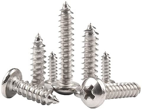 50 Pcs Self Tapping Screws, M3 x 40mm Multi Purpose Small Screw, 304 Stainless Steel, Phillips Pan Head Bolts for Wood, Drywall and Furniture