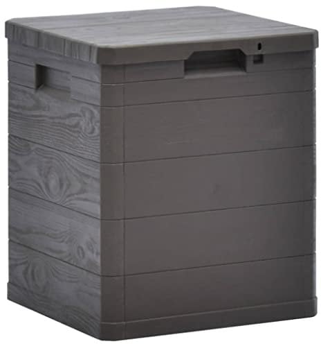 FIRBNUS Mülltonnenbox 42,5x44x50 cm 90 L Abschließbare Box Gartentruhe Auflagenbox Kissenbox Box mit Deckel Outdoor Gartenboxen Storage Boxes Gartenschrank Braun Kunststoff Holzoptik