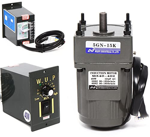 AC Getriebemotor 220V 15K lektromotor mit Regler +Geschwindigkeitsregler l Einphasig 1: 15 l 0-90 RPM 40W