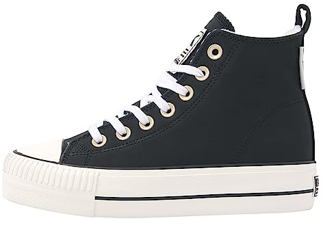 British Knights Damen Kaya MID Sneaker, Schwarz Cremeweiss, 38 EU