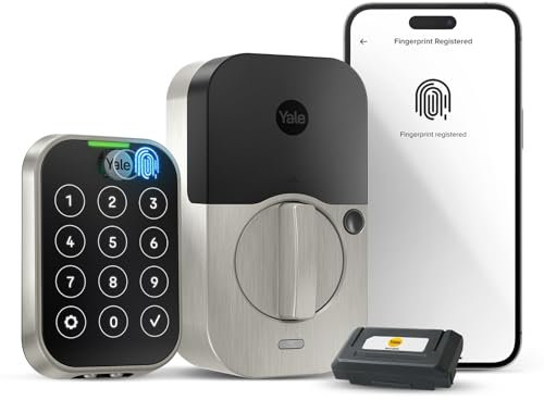 Yale Assure Lock 2 Touch YRD450-F-BLE-619 - Serratura senza chiavi in nichel satinato, senza impronte digitali, sblocca con il tuo codice o la tua impronta digitale - YRD450-F-BLE-619