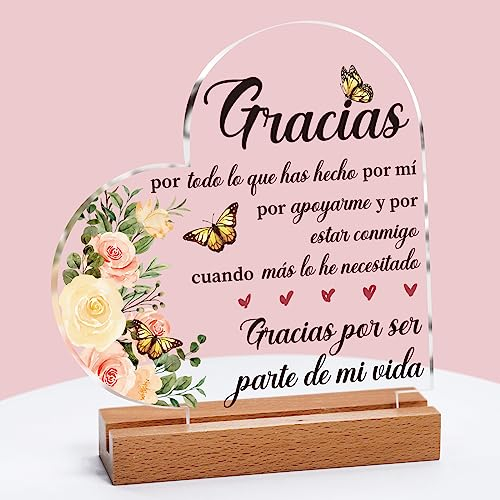 Regalo Mujer, Placa Acrílica, Regalos para Madres, Regalos de Agradecimiento, Regalos Originales para Mujer, Regalos de Cumpleaños para Amigas, Thanks PL