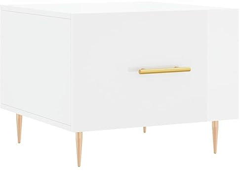 vidaXL Couchtisch, Sofatisch für Wohnzimmer, Wohnzimmertisch mit viel Stauraum, Beistelltisch Kaffeetisch Wohnzimmermöbel, Hochglanz Weiß Holzwerkstoff