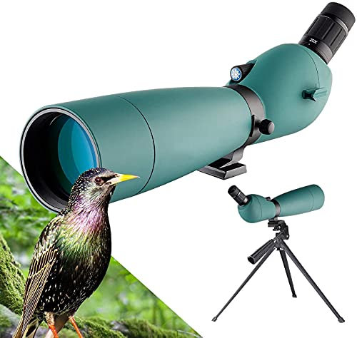 ROLTIN Telescope Spotting Scope 20-60X80 Waterproof Birdwatching Monocular HD with Phone Adapter + Tripod for Archery, Safari Sightseeing Stargazing