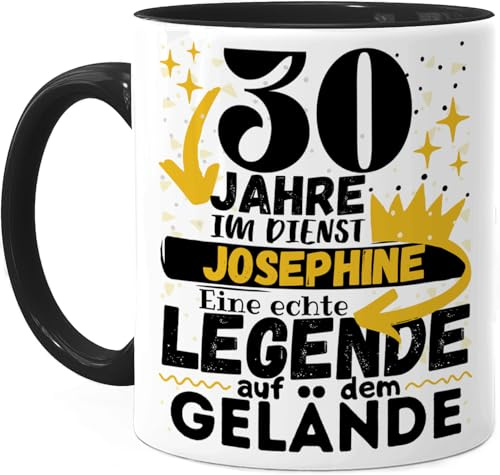Tassenliebling® 30 jähriges Dienstjubiläum Geschenk Tasse personalisiert - Schwarz - Firmenjubiläum - Arbeitsjubiläum - Eine echte Legende - Büro Geschenk lustig - Arbeitskollegin Arbeitskollege
