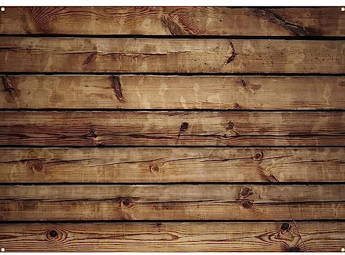 Peryiter Wood Backdrop Wooden Wall Background Rustic Backdrop Durable Polyester Fabric Photography Supplies for Party, Wedding Baby Photoshoot(7 x 5ft,Brown)