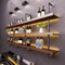 Enoteca Galleggiante A Parete in Legno/Mensole da Muro Mensole da Muro Portabottiglie/espositore Industriale da Bar Con Luce LED, Scaffali da Cucina per Liquori, Portabottiglie di Vino (100*22*120CM)