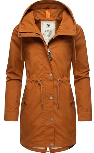 Ragwear Damen Übergangsjacke leichte Jacke lang mit Kapuze Canny Cinnamon24 Gr. 3XL