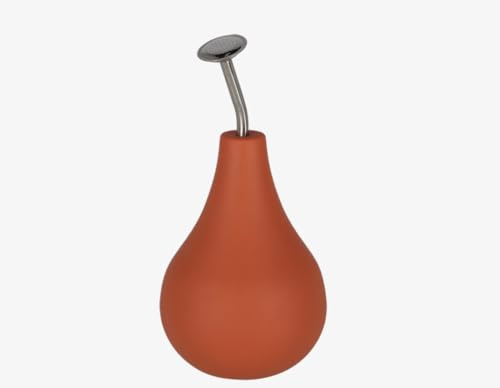 Gießbrause XL Terrakotta Orange 0,49L Anzucht schonend gießen Gießkanne Edelstahl/Kunststoff Bonsai gießen Ballonbrause Ballbrause Sprüher Zerstäuber Wassernebel 20x11cm Sprinkler Sprühball