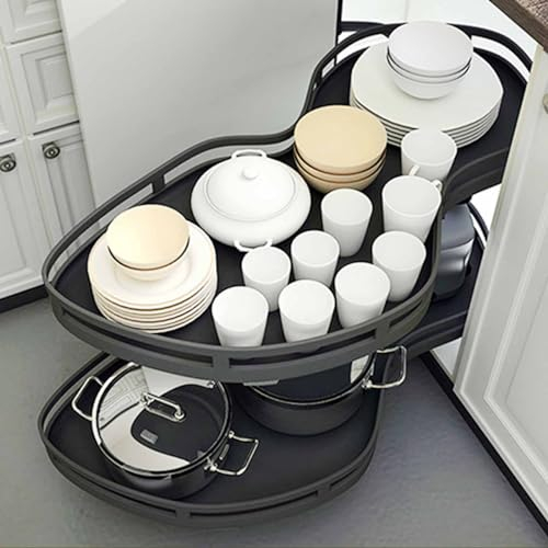 MAHNFEID Mueble Esquinero Ciego Extraíble Gabinetes De Cocina Gabinete De Esquina Oculto Armario De Cocina Organizador De Gabinete Deslizante De 2 Estantes para Cesta Debajo del Fregadero De Cocina