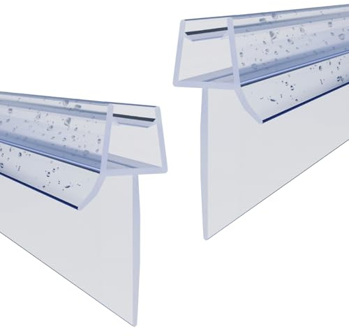 WITEN&NOCK 2er Set 120cm Duschdichtungen mit extra verlängerter Lippe Ersatzdichtung für Duschkabine Badewanneaufsatz Wasserabweiser Dichtungsprofile Duschtür Dichtung Gerade Glasstärke 8 mm