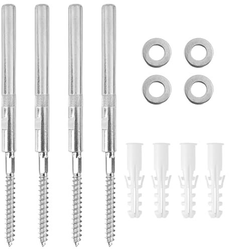 4 165×10mm Pièces Fixation Invisible Etagère, Inclus Tube D'expansion, Rondelles, Support de Tablette, Robuste et Durable, Convient pour Armoire, Meuble, Garde robe, Salle de Bain (argent)