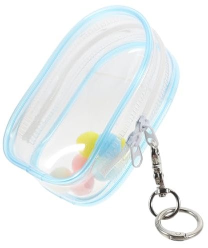 Warmhm Tragbarer Aufbewahrungsbeutel mit Reißverschluss für Kleine Puppen Durchsichtige Staubschutzbox als Schlüsselanhänger Spielzeug-sammleretui mit Präsentationsbeutel für Minifiguren