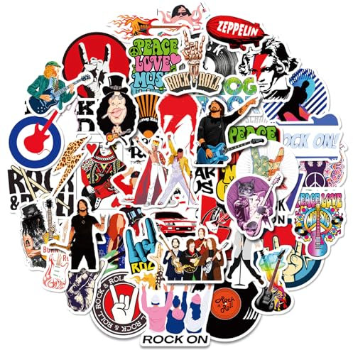 YUEcthynous Music Aufkleber 100 Stück Blumen Aufkleber Sticker Scrapbooking Wasserfest Graffiti Sticker Wasserflasche Lila Hexe Aufkleber Set für Teenager Mädchen Journaling Zubehör