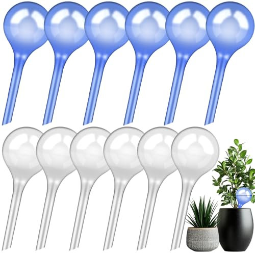 MZJAUVF 12Pcs Boules d'Irrigation pour Plantes, Globes d'arrosage, Arrosage Goutte à Goutte Auto pour Plantes, Boules d'arrosage en PVC, Distributeur Eau Plante pour Plantes D'Intérieur, D'Extérieur