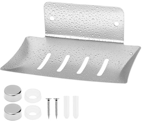QWORK® Seifenhalter mit Abflussloch-Design - aus Edelstahl 304 - Rostfreie Seifenschale für Badezimmer & Küche - Silber