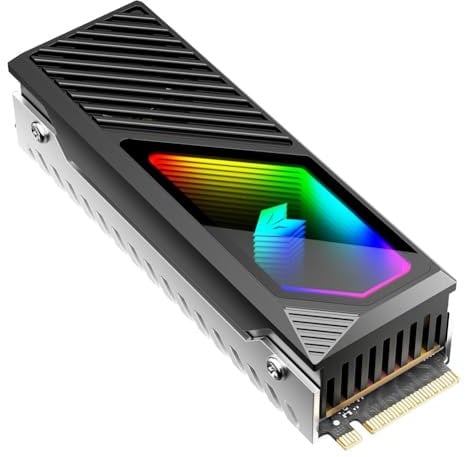 Ptdfjspt New RGB M.2 2280 SSD Heatsink M.2 Radiator 5V 3 Pin ARGB Solid State Drive Cooler Built-in Fan Hard Drive Heatsink A