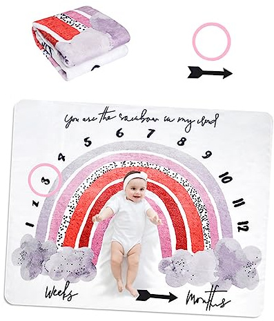 Flanell Babydecke für Neugeborenen Fotos mit Rahmenmarker | 1 Satz, 120x100x0,1cm, Weiche Textur, für Bilder und Vorhang, Auffälliges Design
